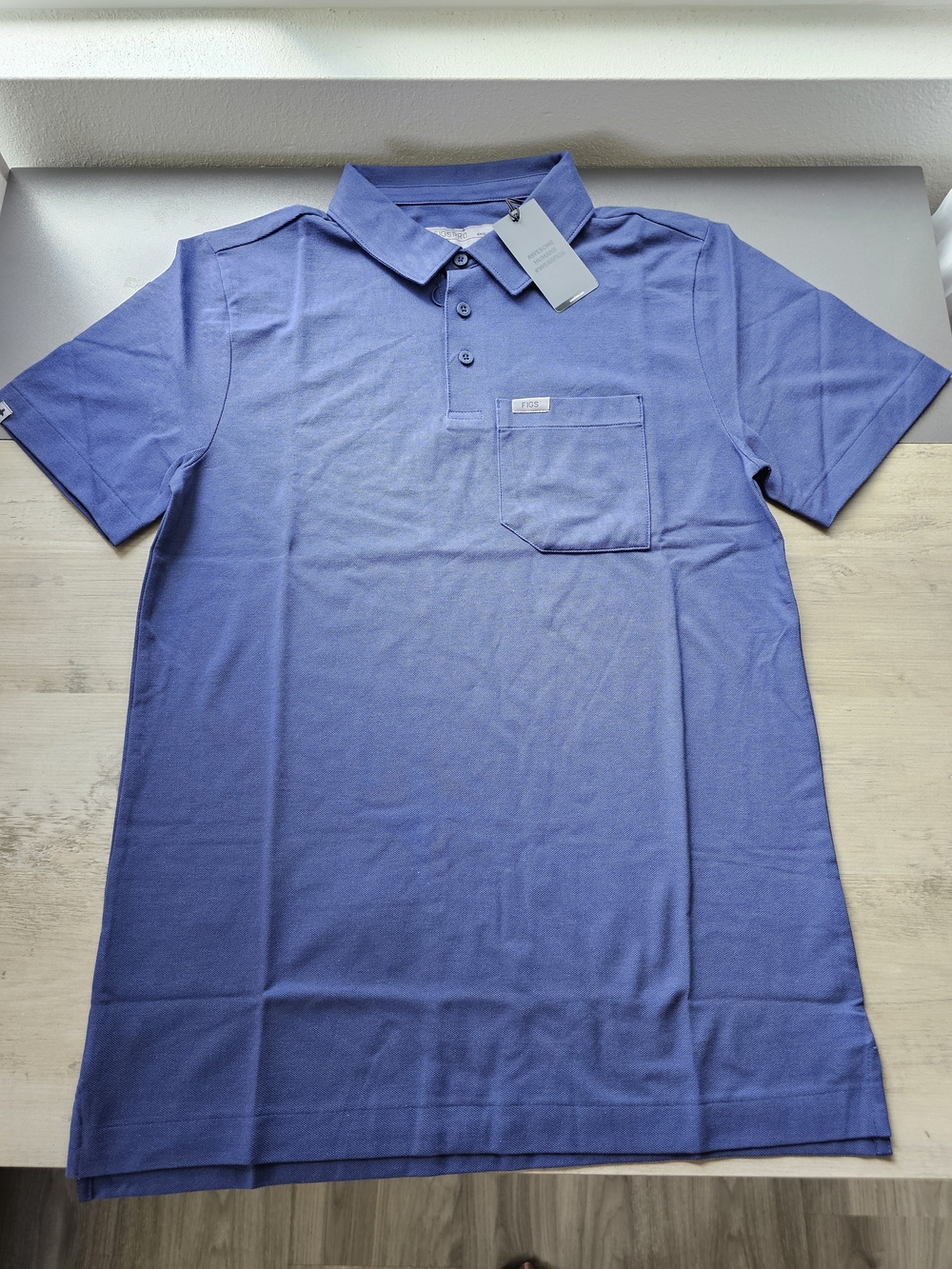 FIGS PRO Men's Technical Piqué Scrub Polo Solid Navy Size Small M22WW1004 NEW